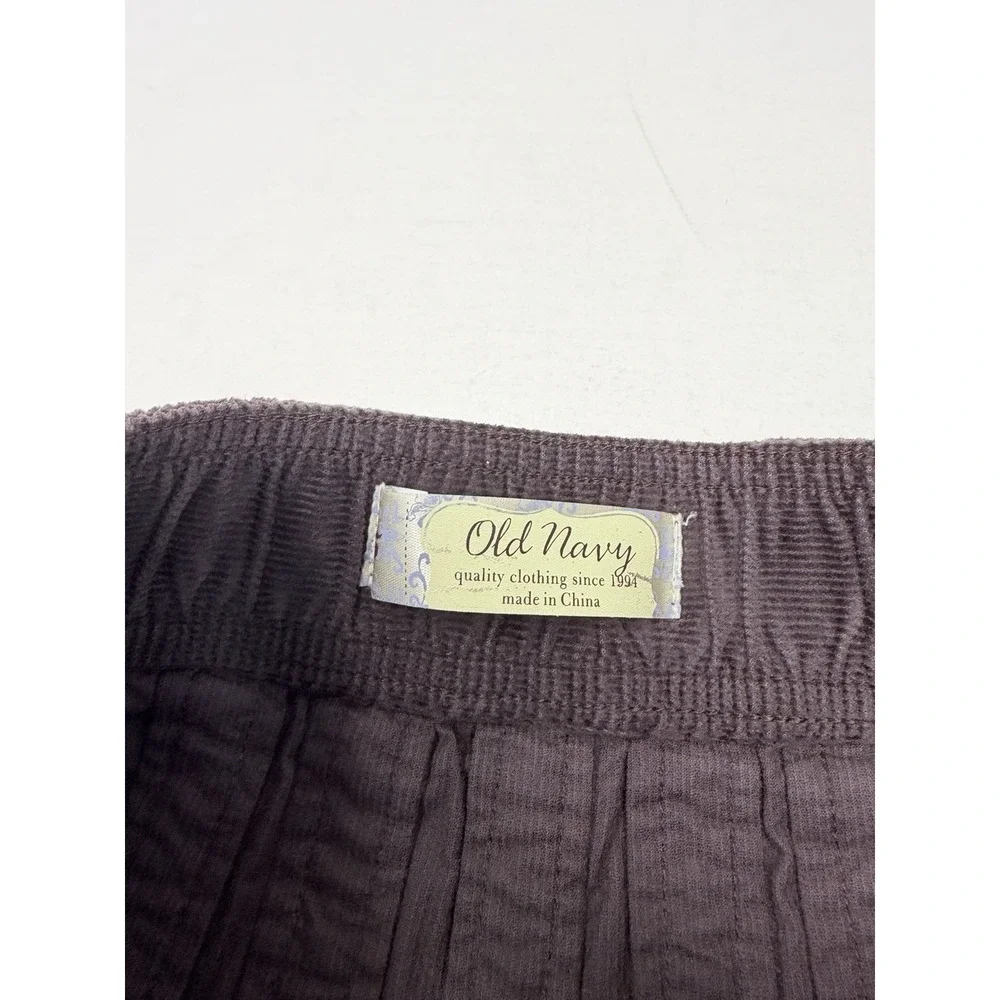 Old Navy Youth Girls Size 5 Cotton Corduroy Pull On Pleated Skirt in Purple 481